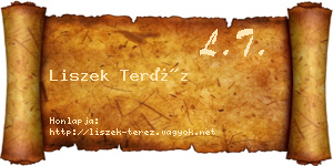 Liszek Teréz névjegykártya